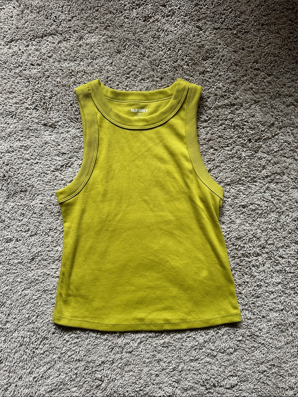 Old Navy Lime Green Ribbed Crewneck Tank